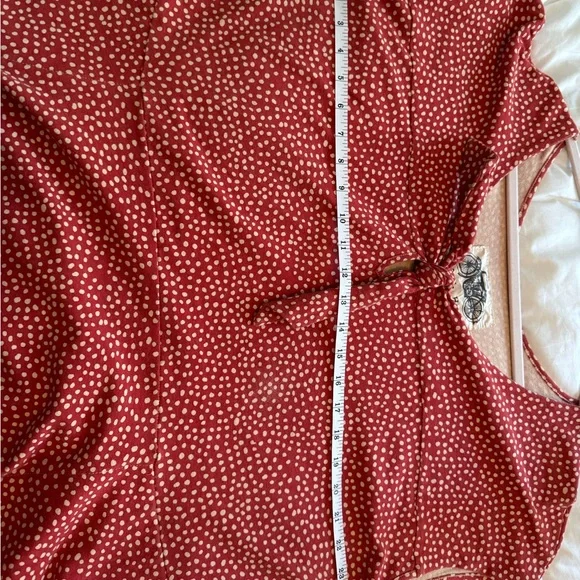 Dark Orange Polka Dot Women's Dress - Picture 4 of 6